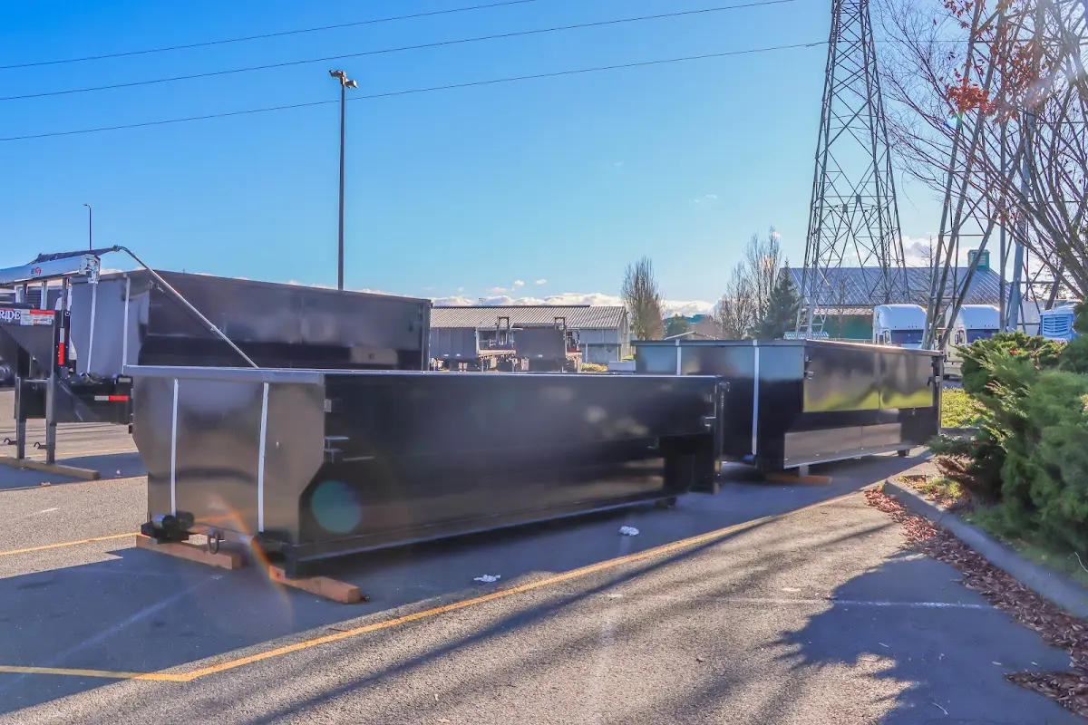 Roll-off dumpster ready for waste disposal at job site for Construction Dumpster Rental in American Fork